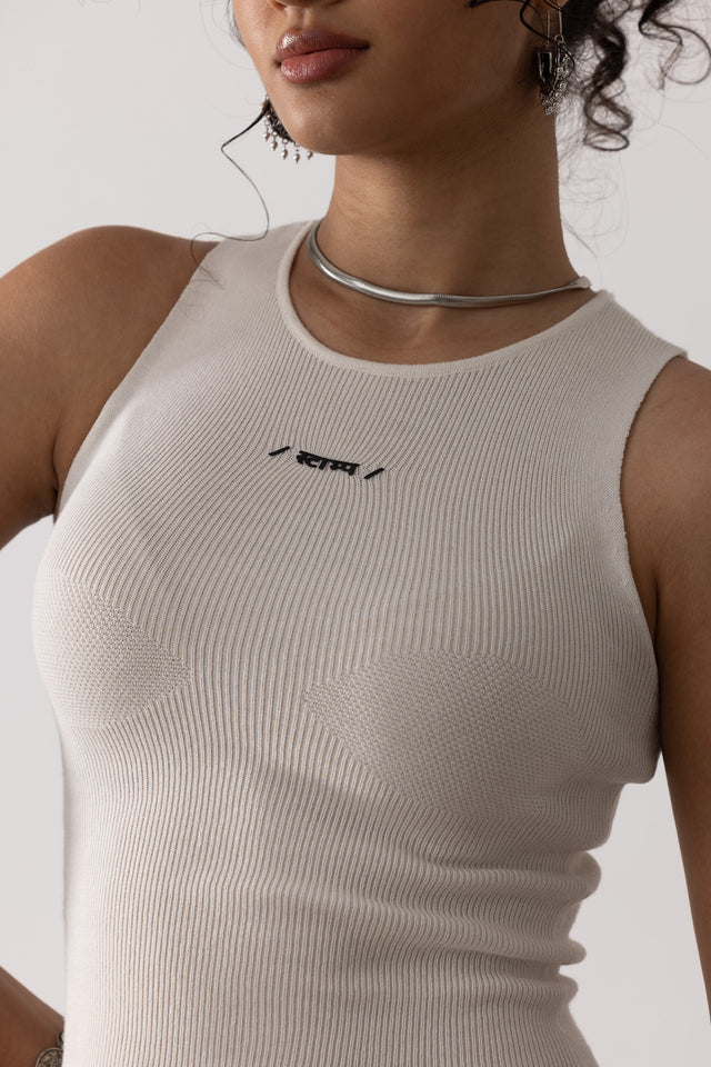 Tuck-Knit Tank in Off-White