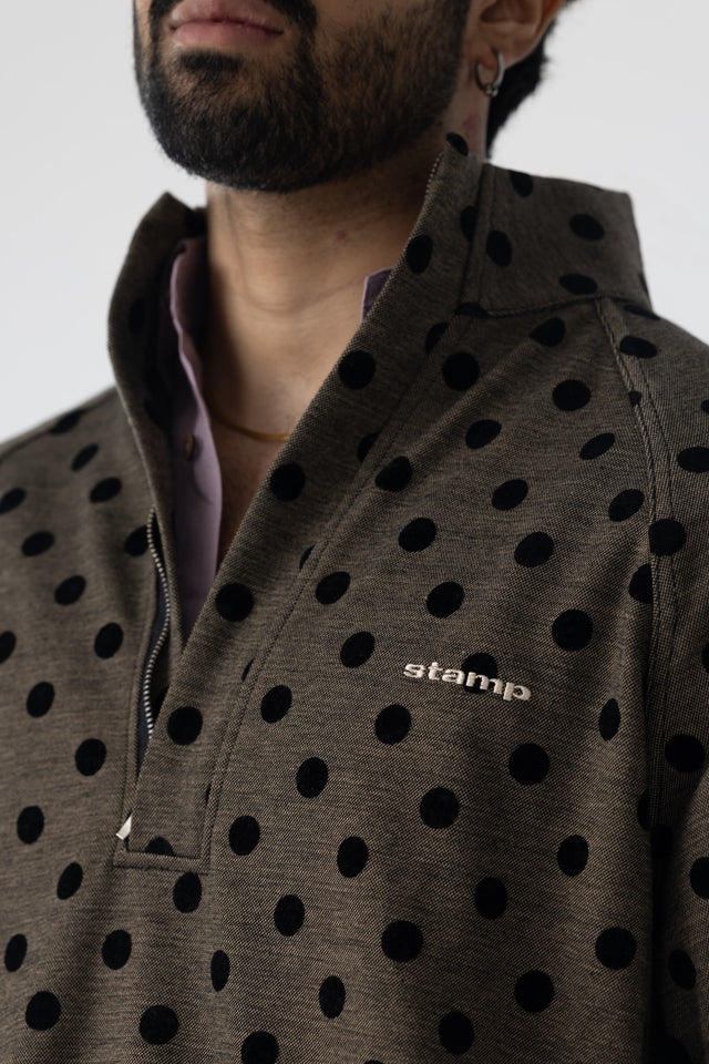Ash Grey Dotted Quarter-Zip