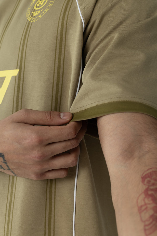 Pinstriped Postage Jersey in Khaki