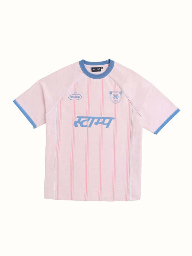 Pinstriped Postage Jersey in Pink
