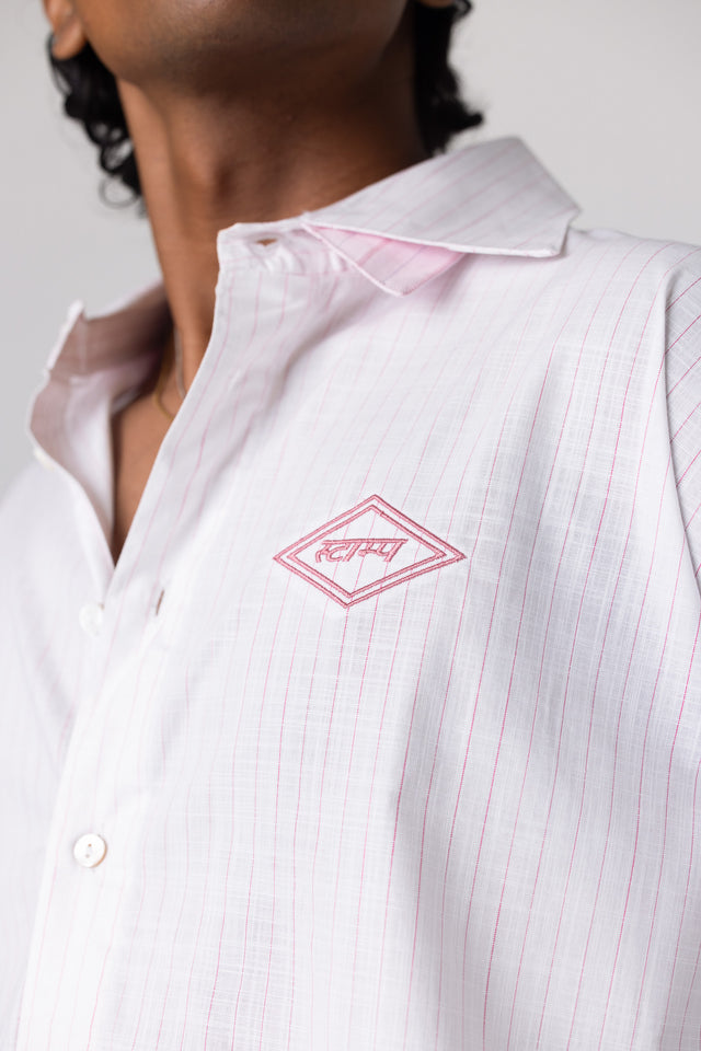 Double Collar Shirt in Chalk