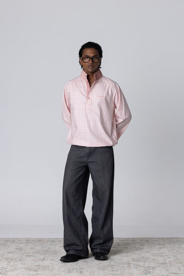 Half Placket Shirt in Pink