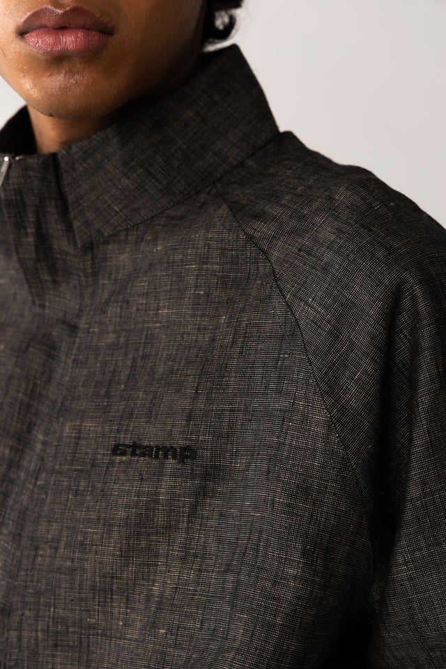 Charcoal Faded Linen Quarter-Zip