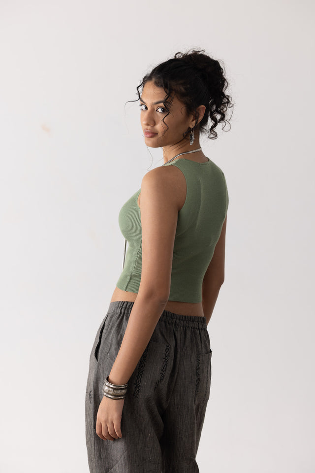 Tuck-Knit Tank in Pista