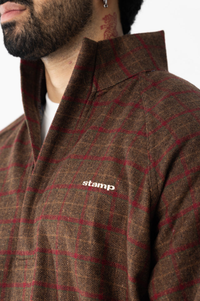 Rust brown Overcheck Quarter-Zip