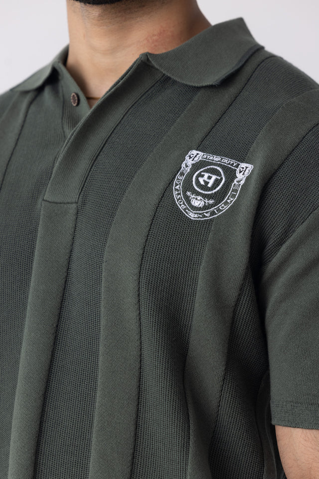 Jersey-Knit Field Polo in Green