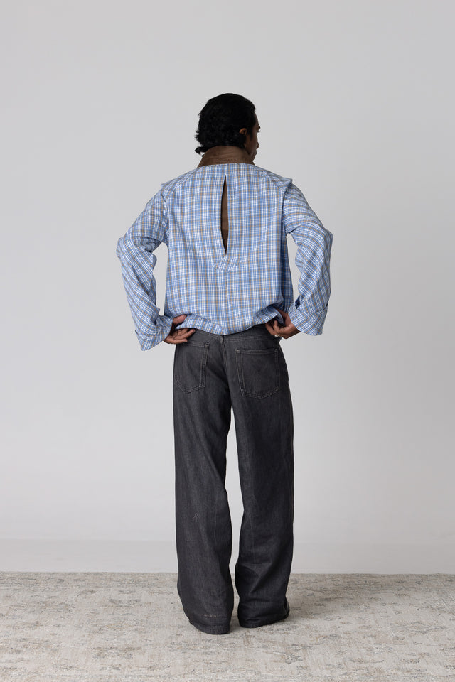 Half Placket Shirt in Blue
