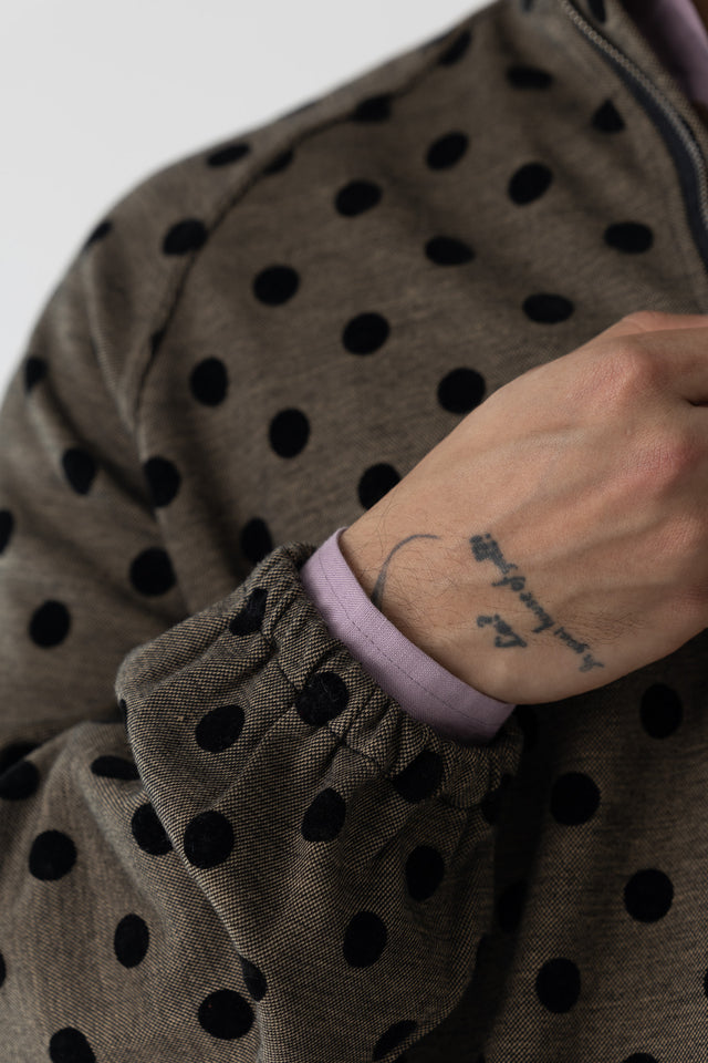 Ash Grey Dotted Quarter-Zip