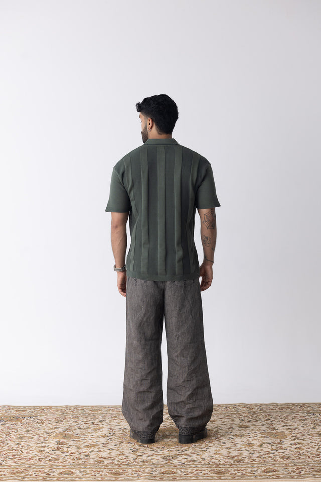 Jersey-Knit Field Polo in Green