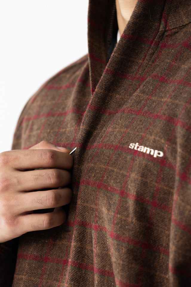 Rust brown Overcheck Quarter-Zip