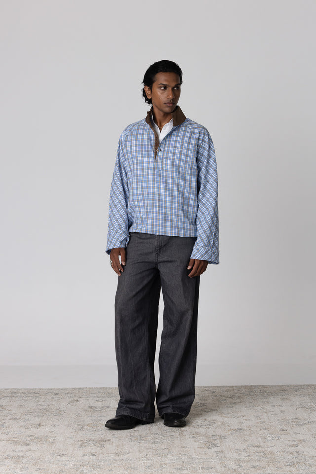 Half Placket Shirt in Blue