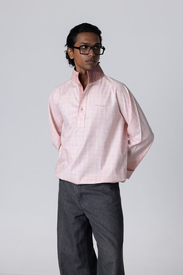 Half Placket Shirt in Pink