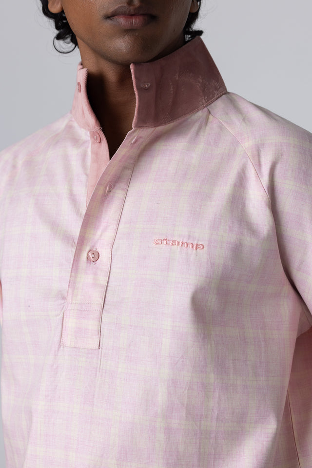 Half Placket Shirt in Pink