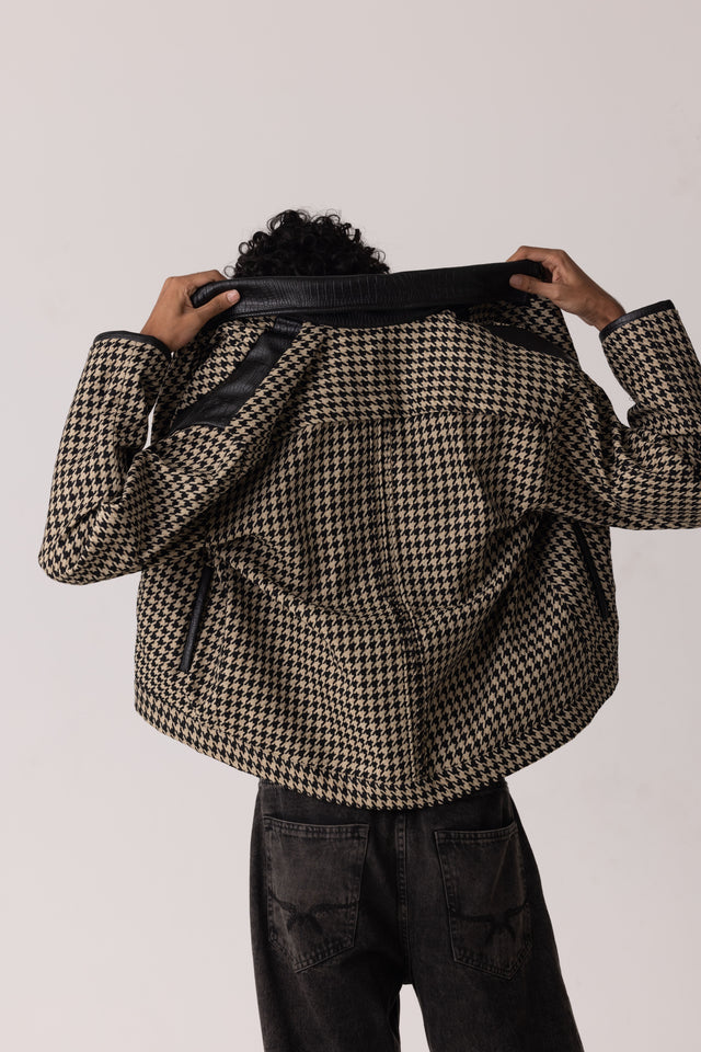 Houndstooth Jute Linen Jacket