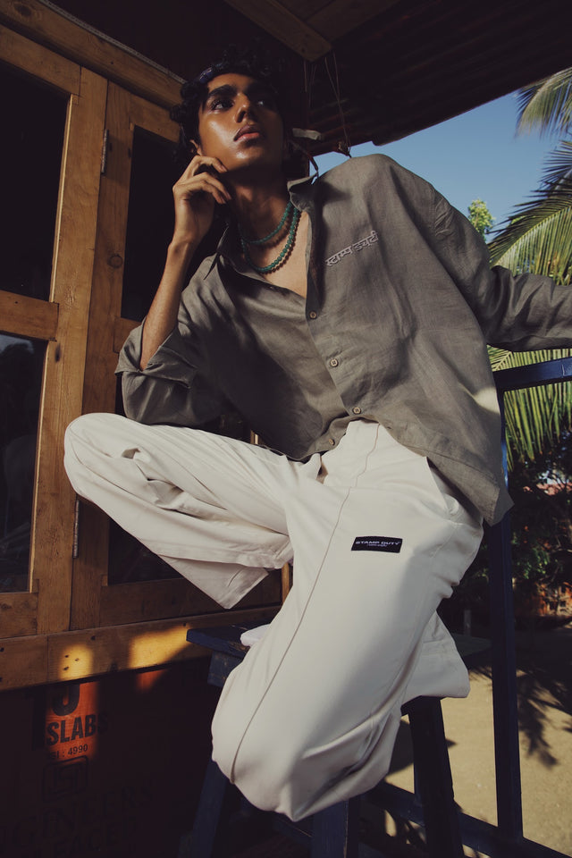 Ankle Cut Trousers in Beige