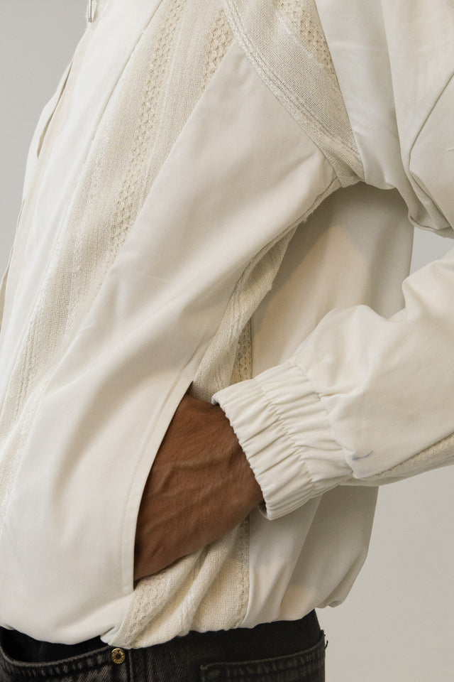 Panelled Raglan Jacket In Ecru