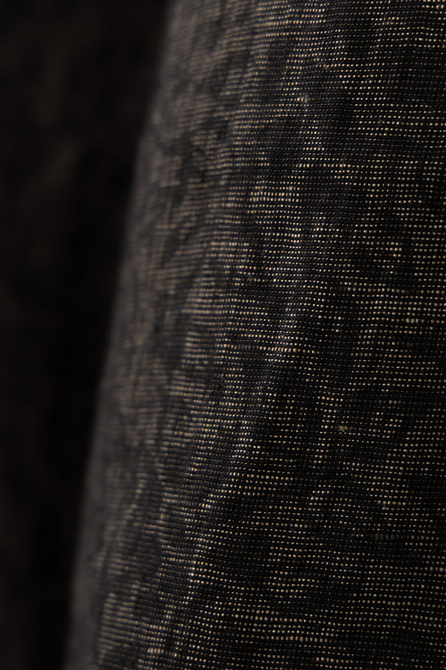 Seamless Block-Printed Linen Pants in Black