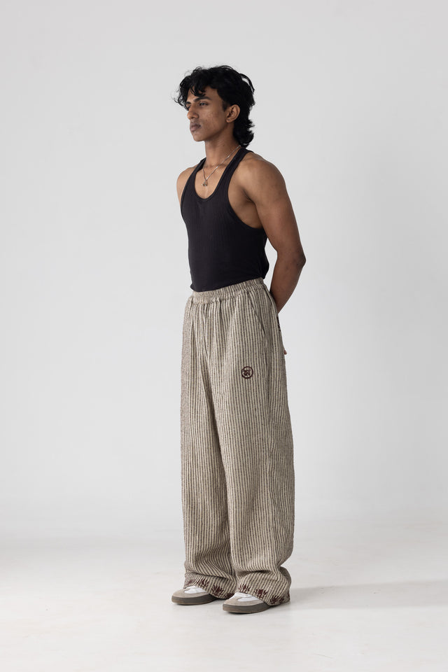 Block Printed Silk Linen Pants