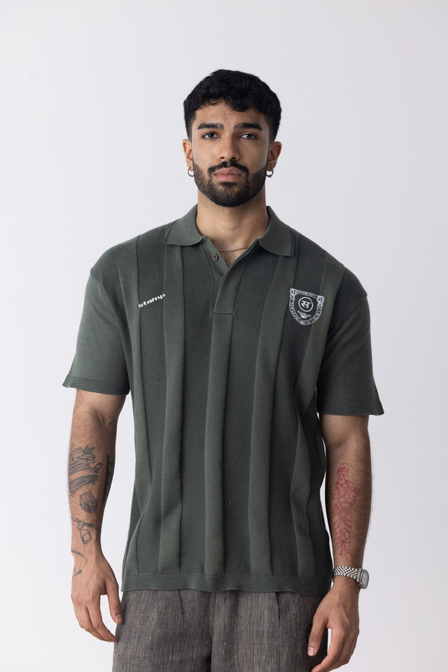 Jersey-Knit Field Polo in Green