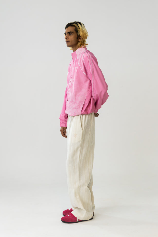 Lace Track Jacket in Pink