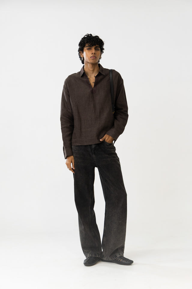 Kurta Shirt in Brown