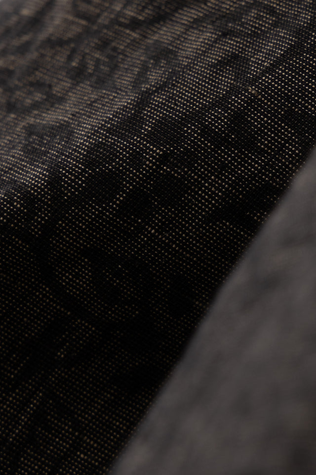Seamless Block-Printed Linen Pants in Black