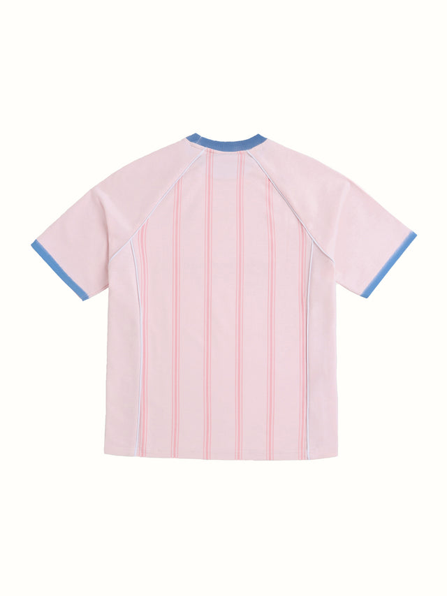 Pinstriped Postage Jersey in Pink
