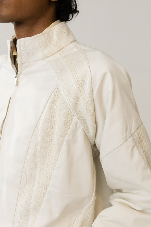 Panelled Raglan Jacket In Ecru