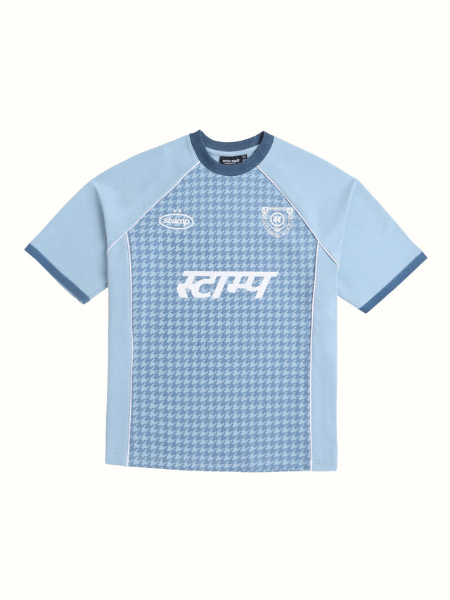 Houndstooth Postage Jersey in Blue