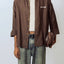 Oversized Linen Shirt in Brown