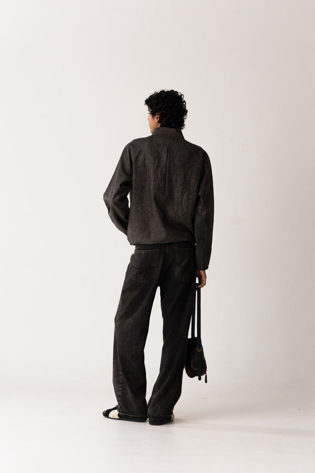 Charcoal Faded Linen Quarter-Zip