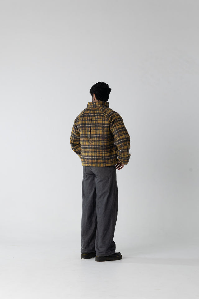 Rust Yellow Overcheck Quarter-Zip