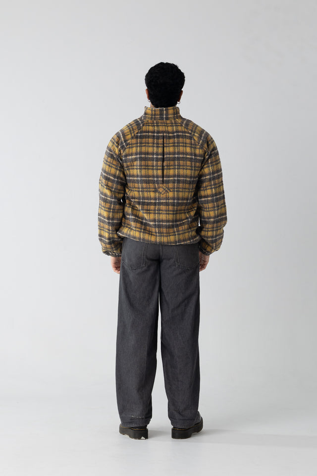 Rust Yellow Overcheck Quarter-Zip