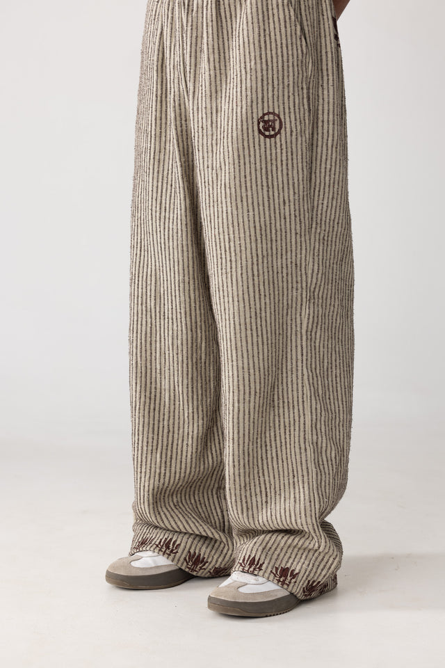 Block Printed Silk Linen Pants