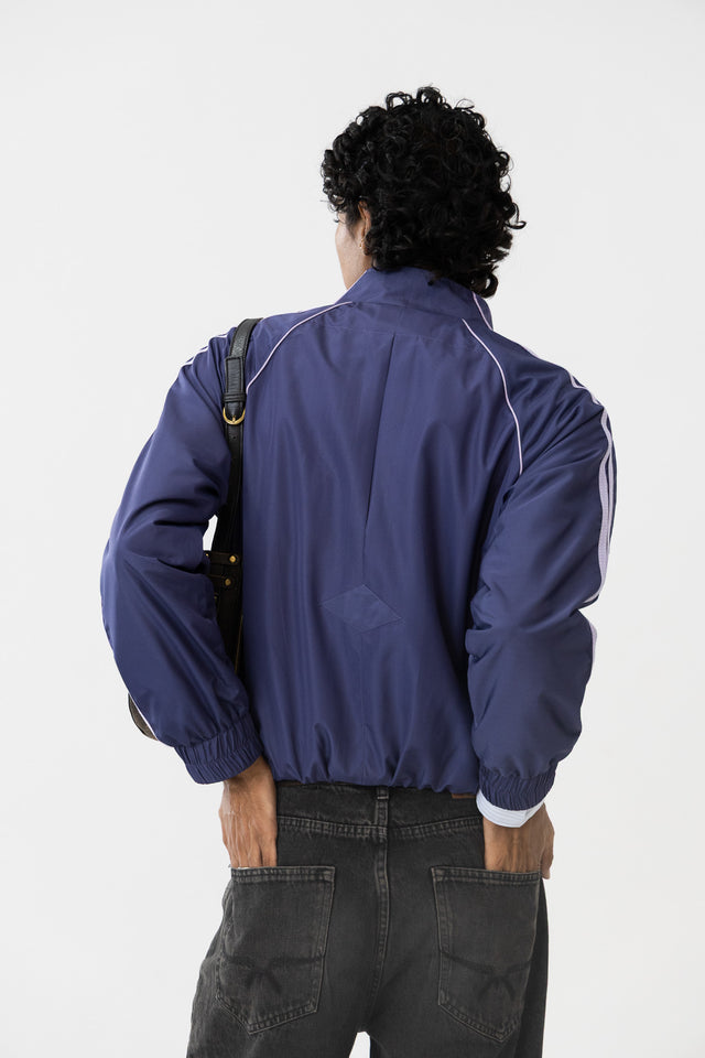 Lace Track Jacket in Navy