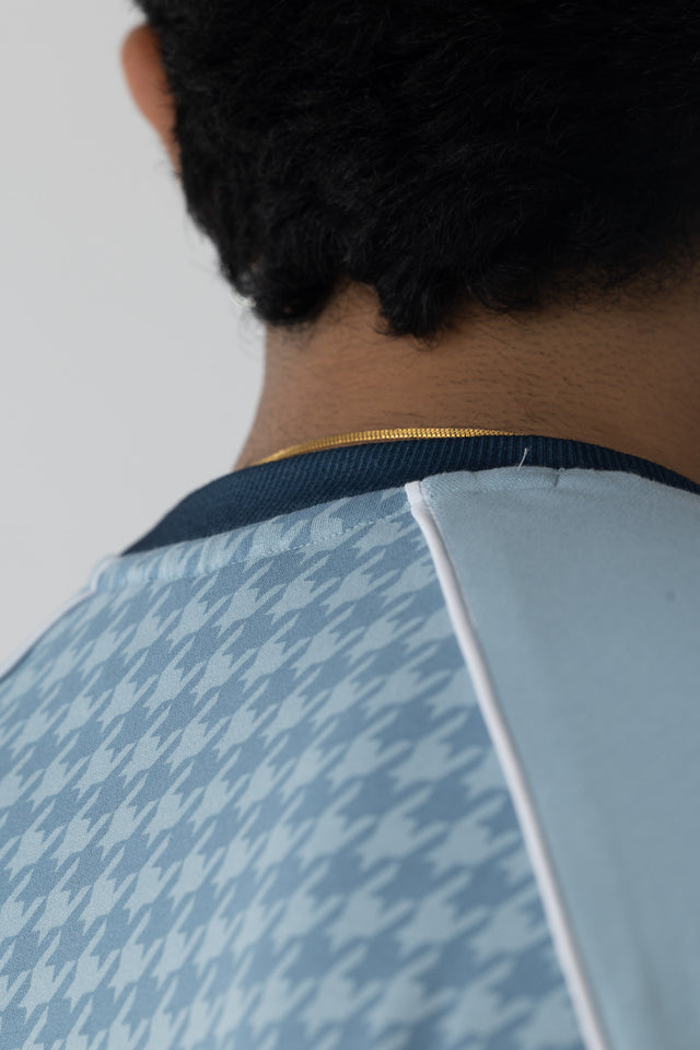 Houndstooth Postage Jersey in Blue