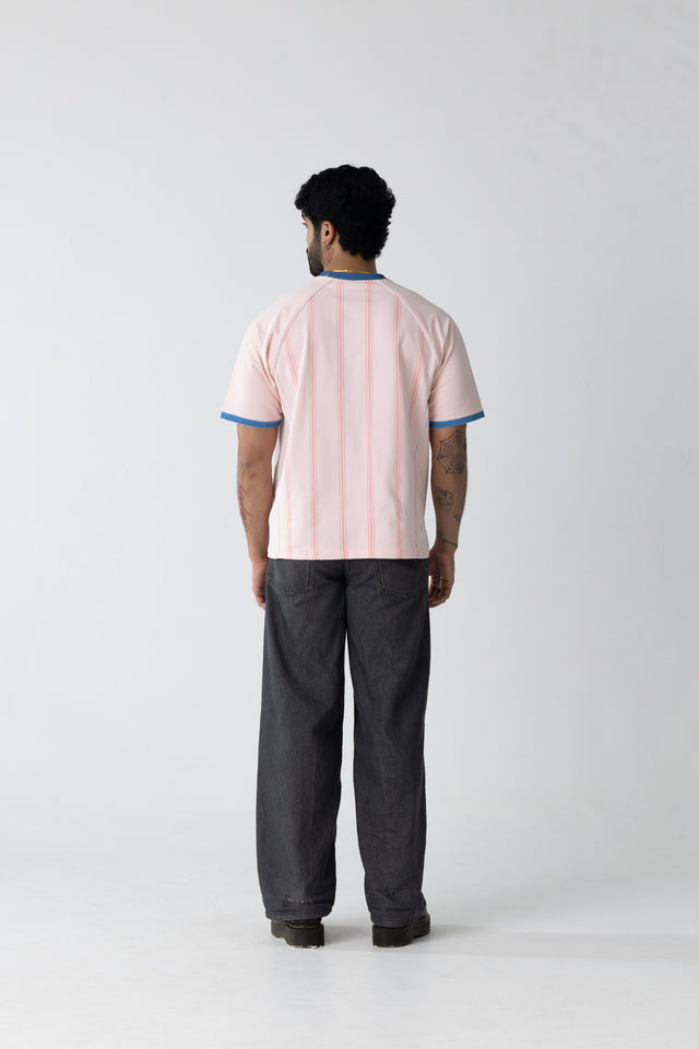 Pinstriped Postage Jersey in Pink
