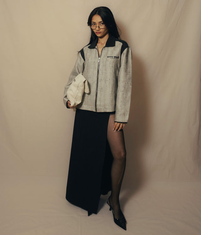 1 of 1 Jute Linen Jacket Accented With Wool