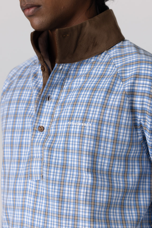 Half Placket Shirt in Blue