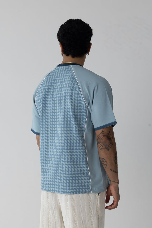 Houndstooth Postage Jersey in Blue