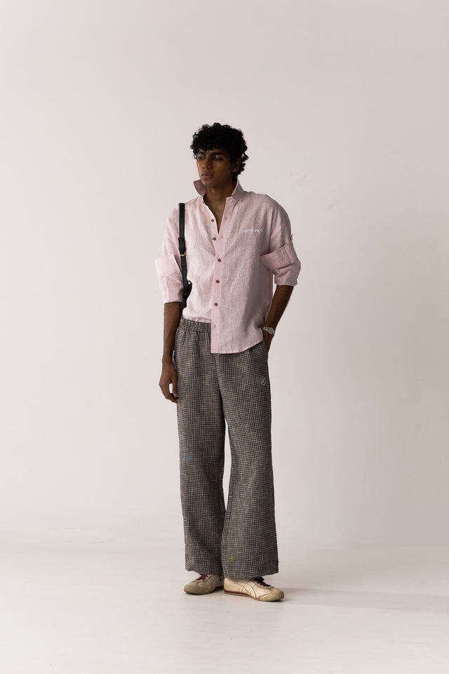 Jacquard-Woven Pants in Brown Houndstooth (3 of 3)