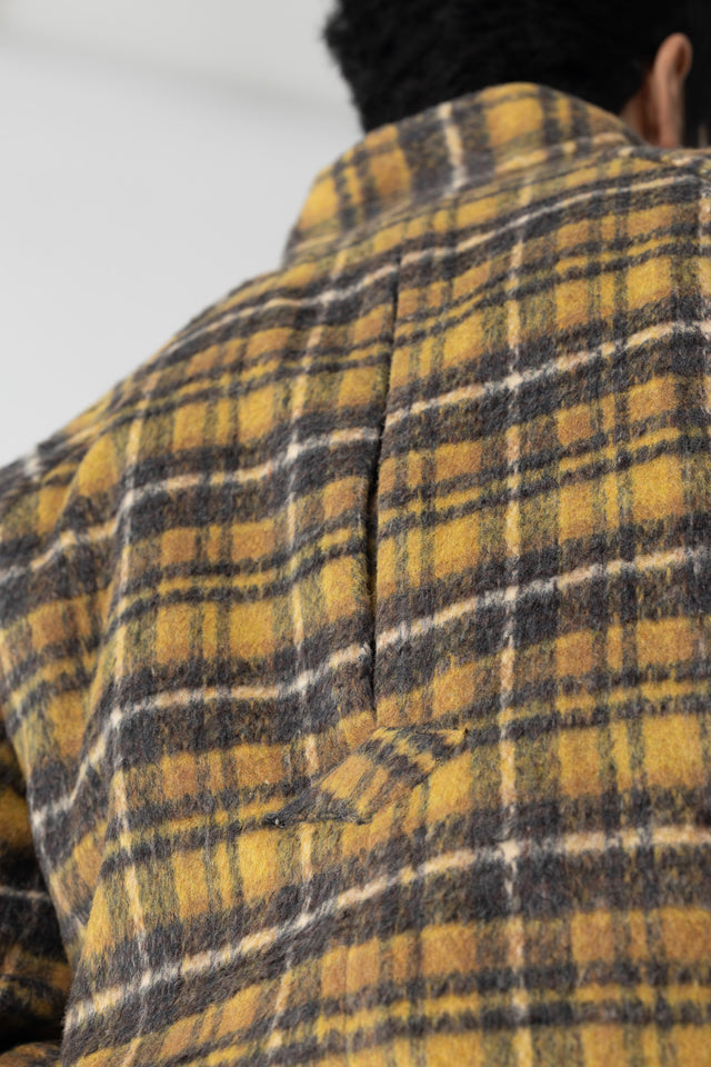 Rust Yellow Overcheck Quarter-Zip