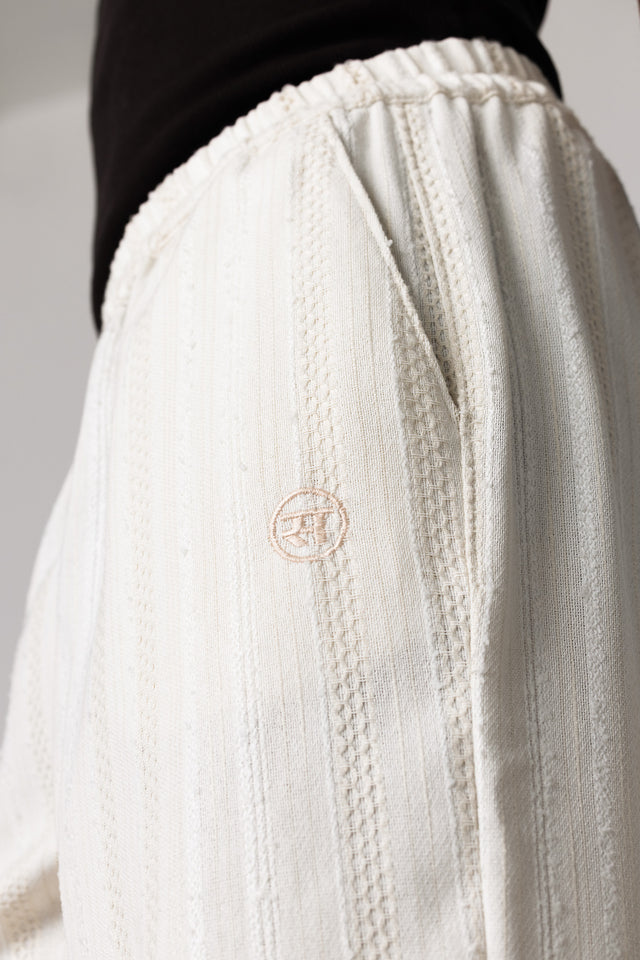 Textured Pants in Ecru