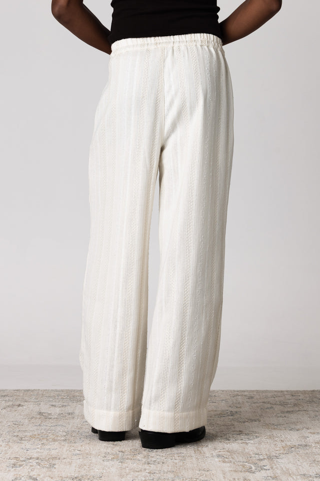 Textured Pants in Ecru