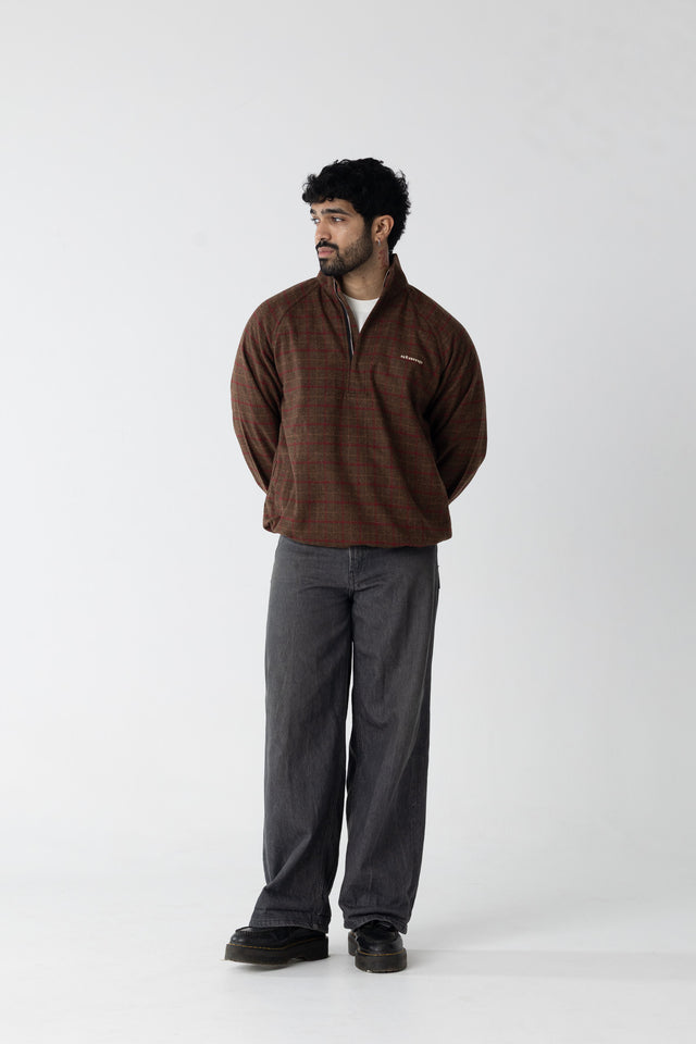 Rust brown Overcheck Quarter-Zip