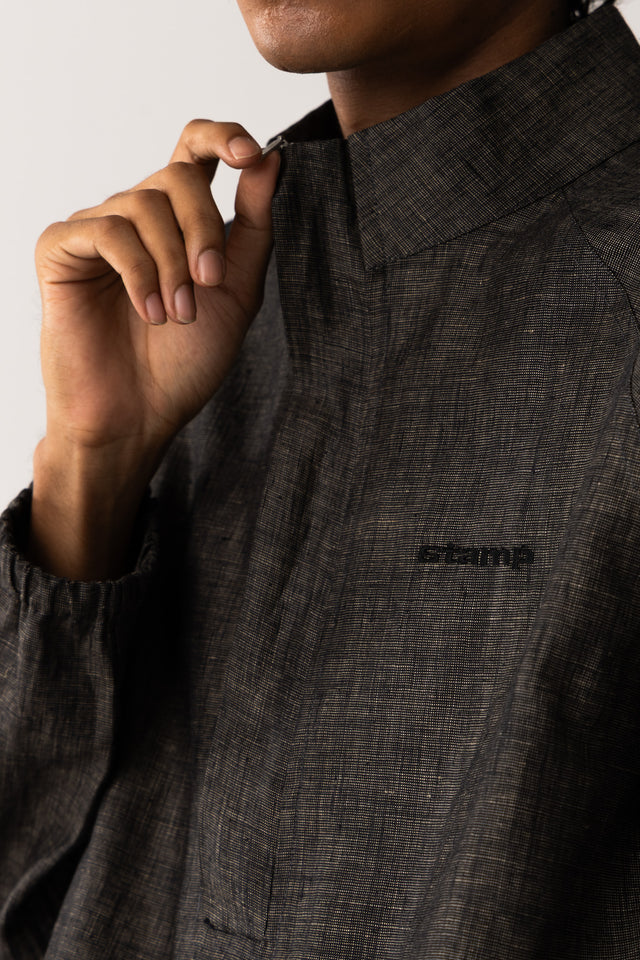 Charcoal Faded Linen Quarter-Zip