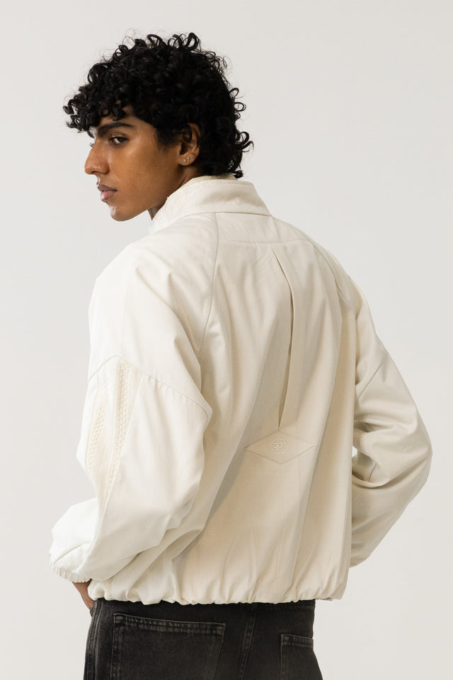 Panelled Raglan Jacket In Ecru