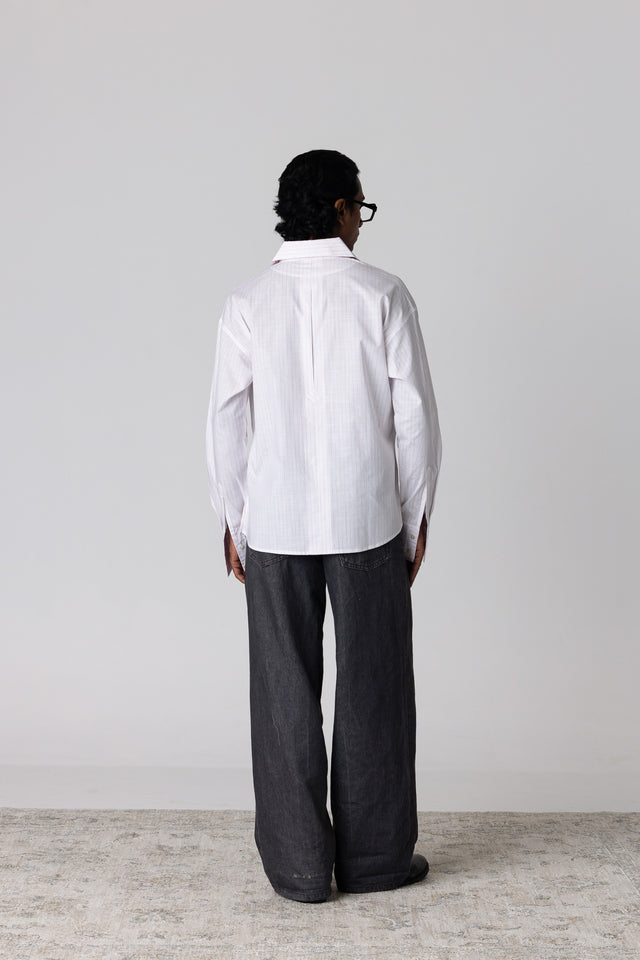 Double Collar Shirt in Chalk