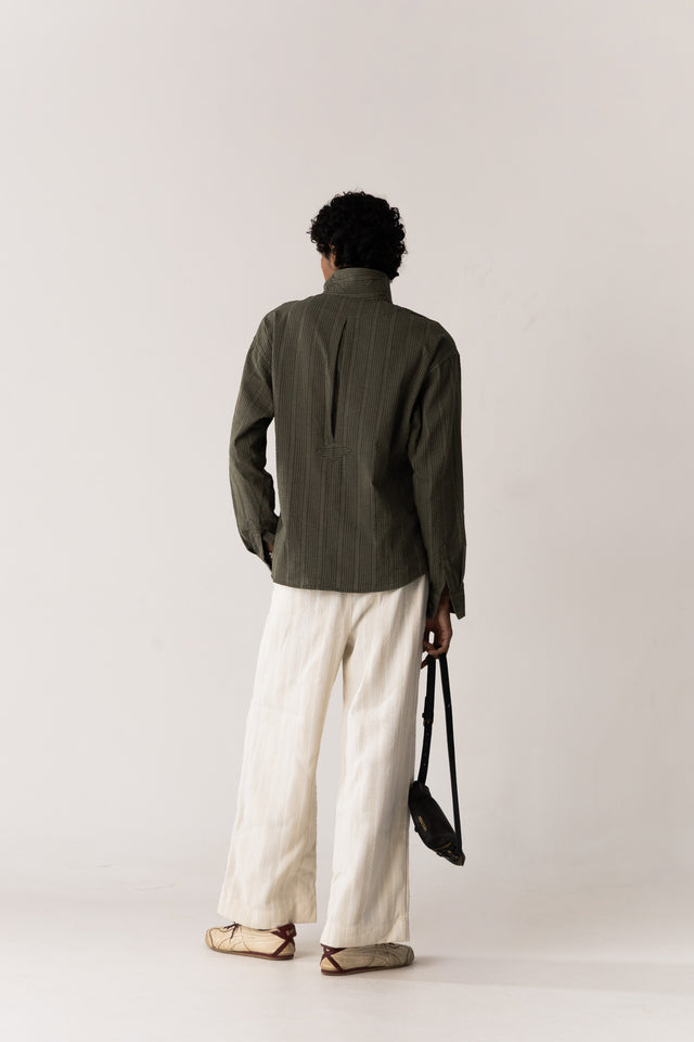 Kurta Shirt in Textured Green (5 of 5)