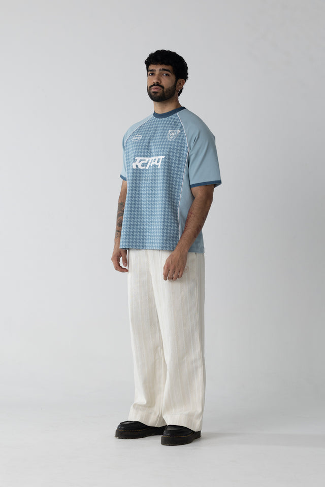 Houndstooth Postage Jersey in Blue